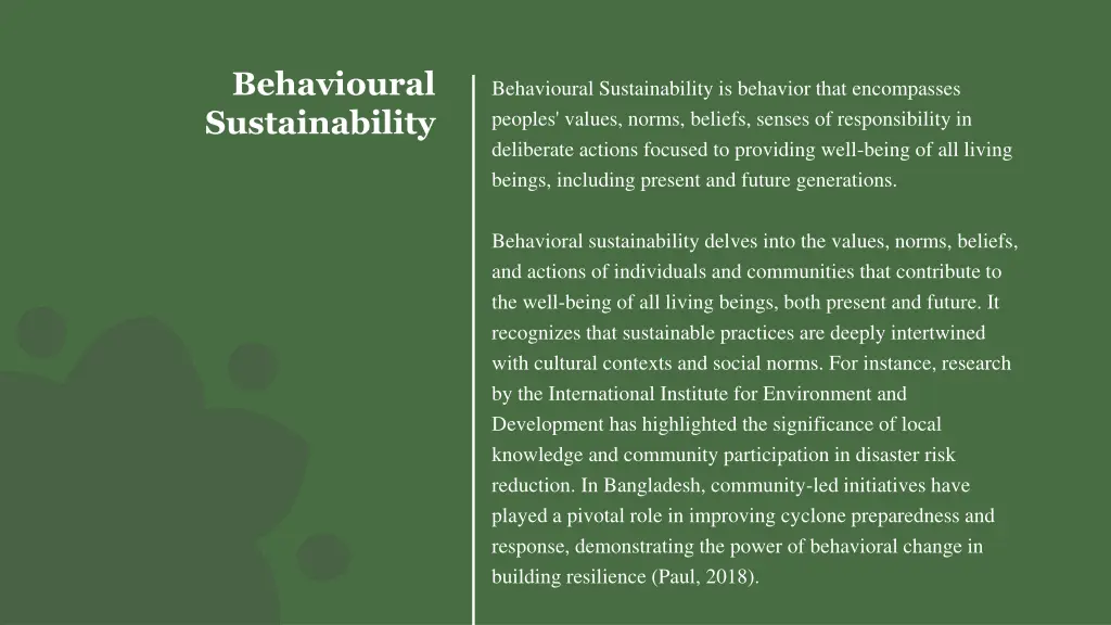 behavioural sustainability