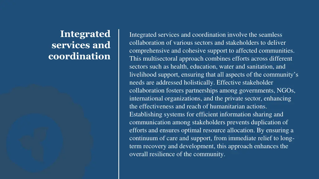 integrated services and coordination