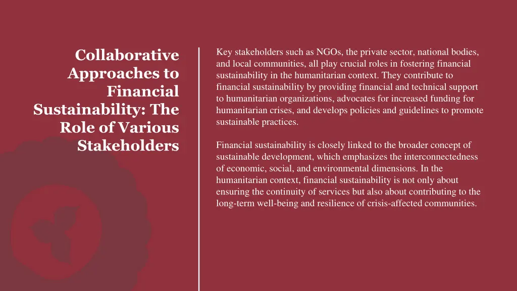 key stakeholders such as ngos the private sector