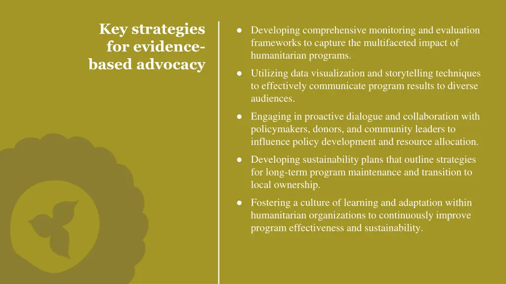 key strategies for evidence based advocacy