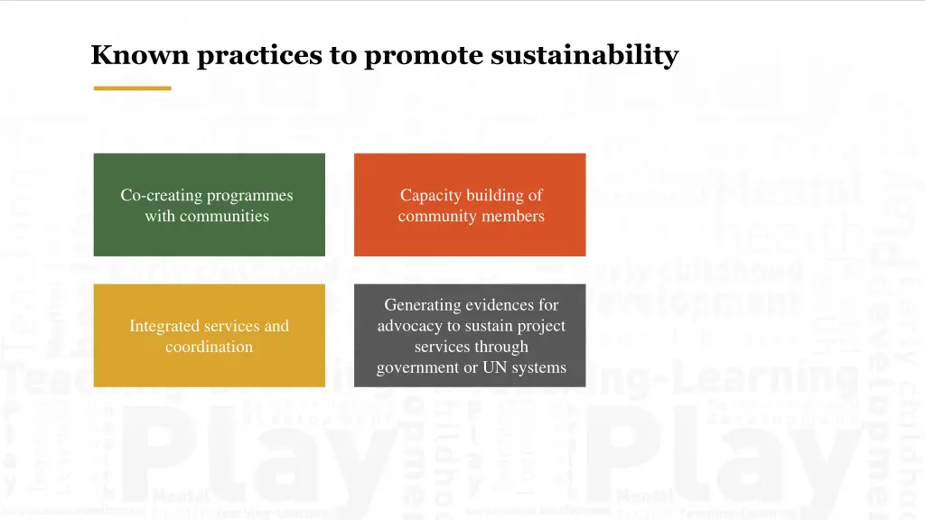 known practices to promote sustainability