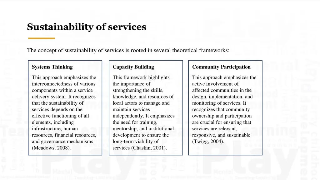 sustainability of services 1