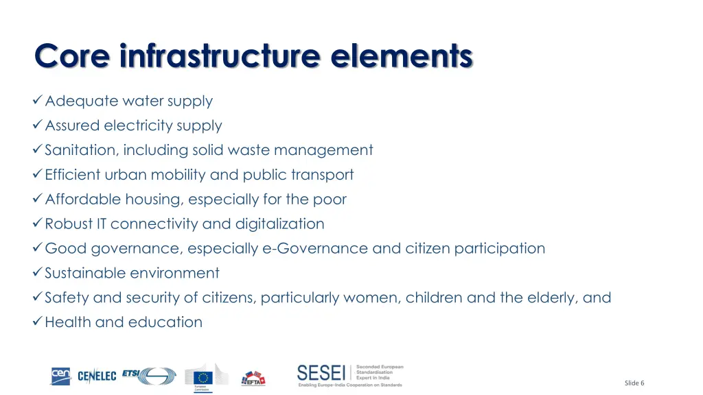 core infrastructure elements