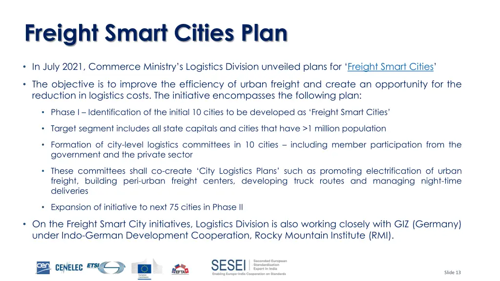 freight smart cities plan