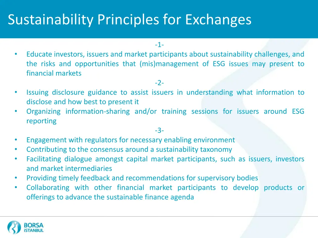sustainability principles for exchanges 1