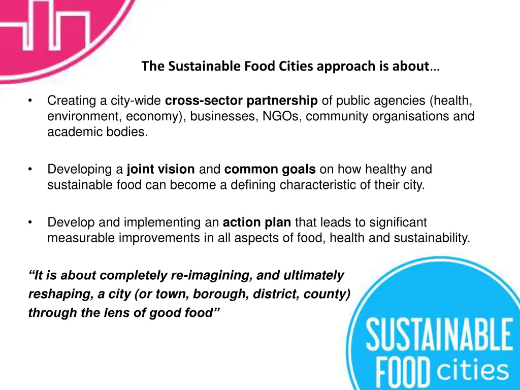 the sustainable food cities approach is about