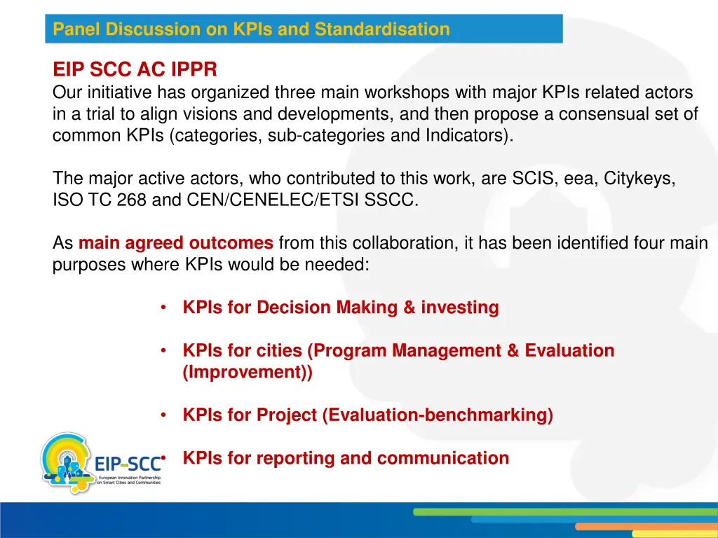 panel discussion on kpis and standardisation 9