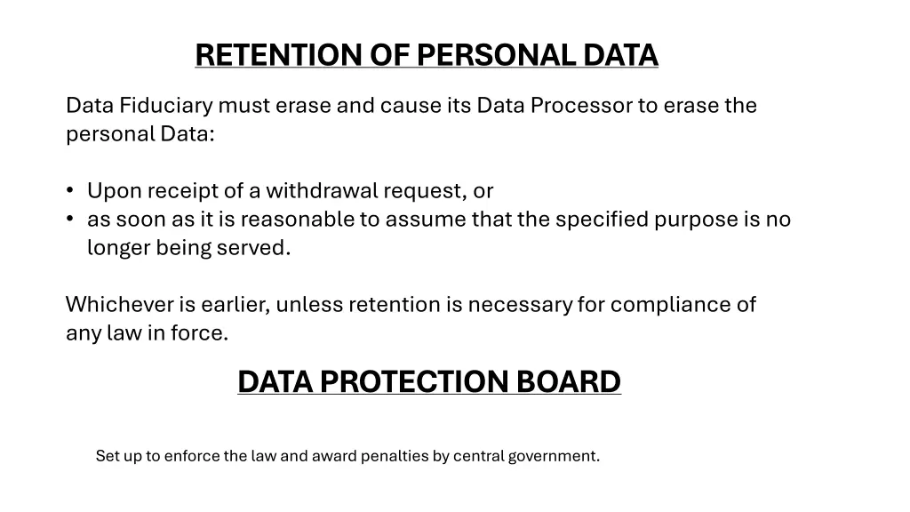 retention of personal data