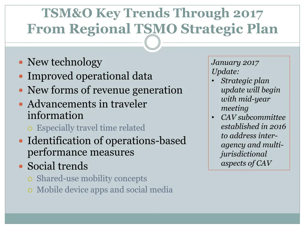 tsm o key trends through 2017 from regional tsmo