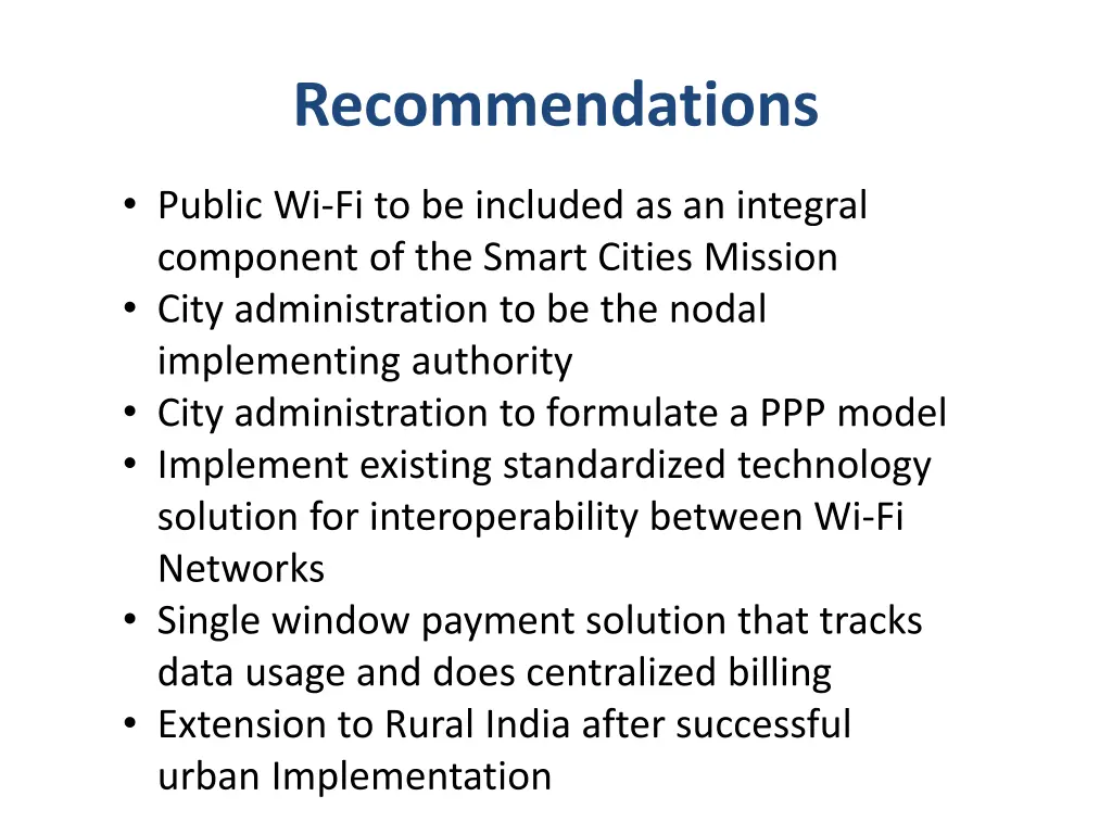 recommendations