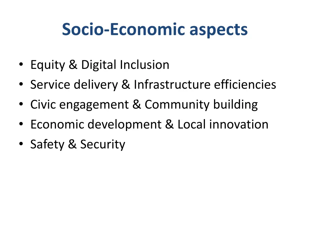 socio economic aspects