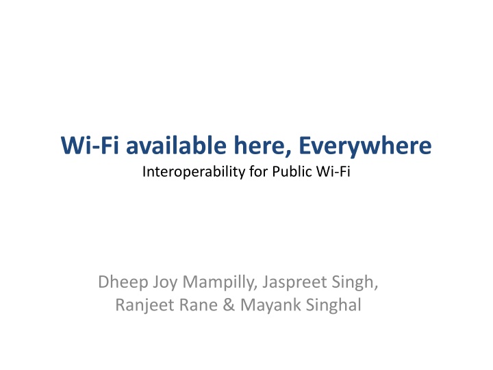 wi fi available here everywhere interoperability