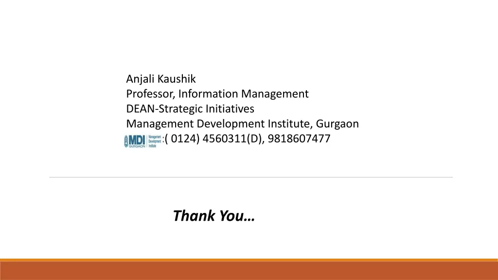 anjali kaushik professor information management