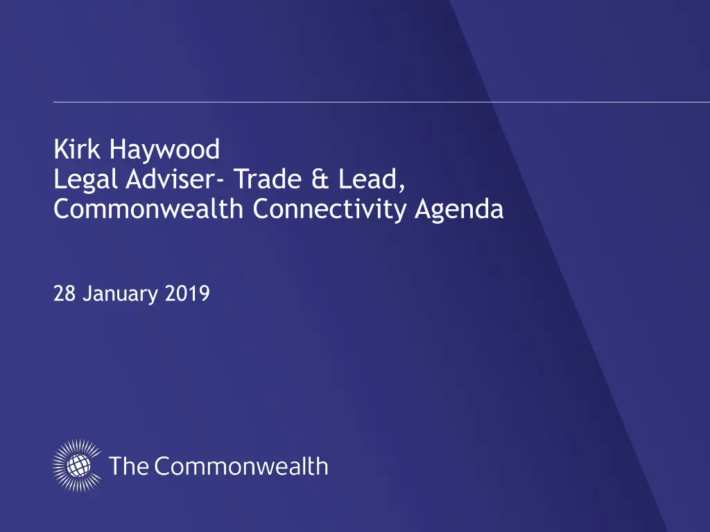 kirk haywood legal adviser trade lead