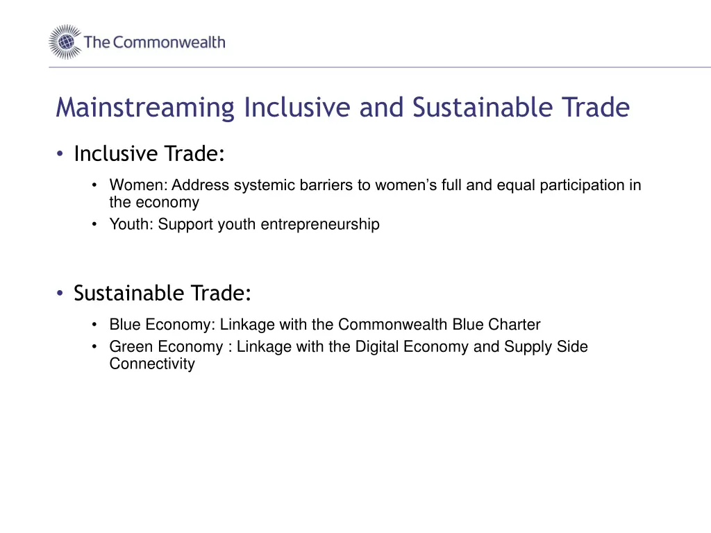 mainstreaming inclusive and sustainable trade
