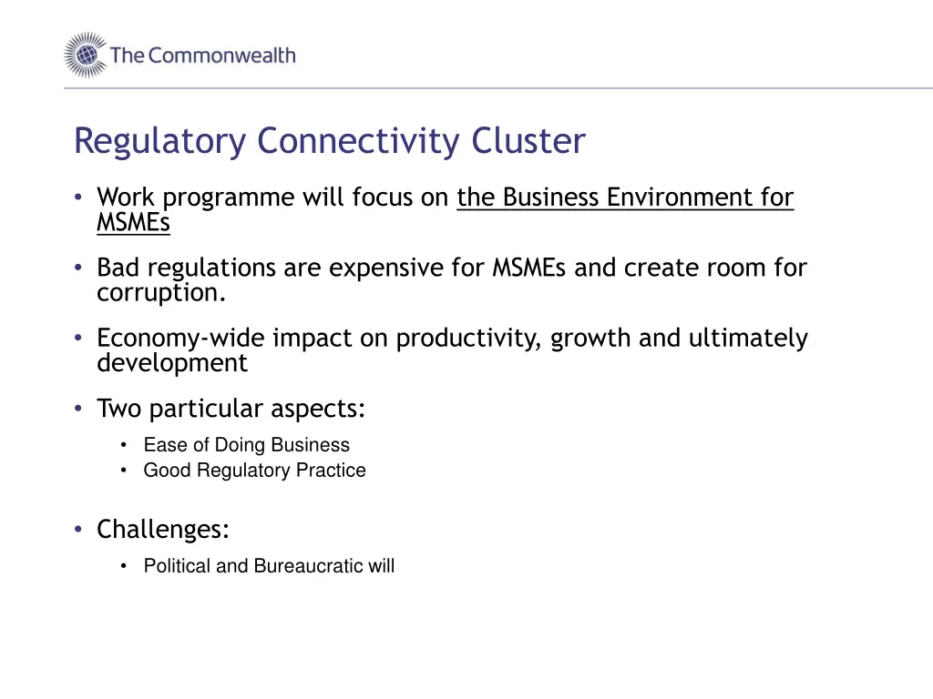 regulatory connectivity cluster