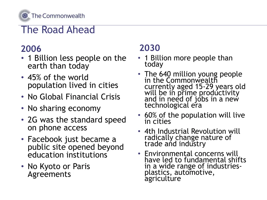 the road ahead