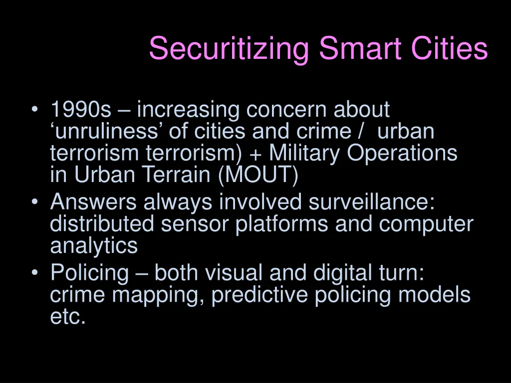 securitizing smart cities