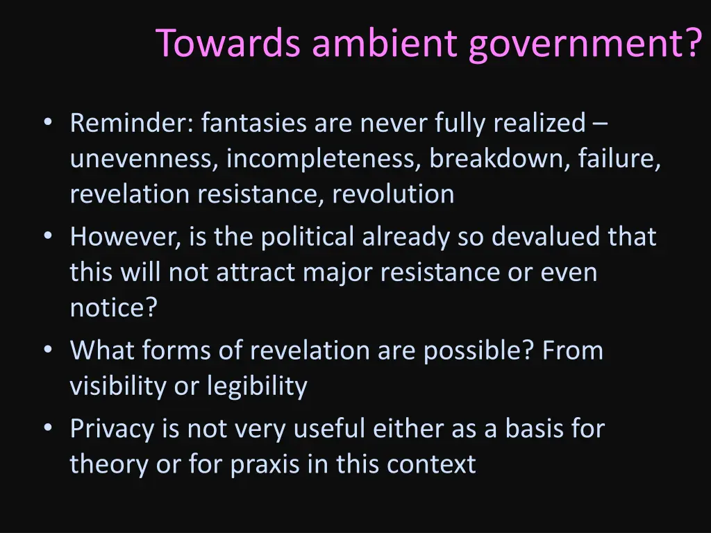 towards ambient government 1