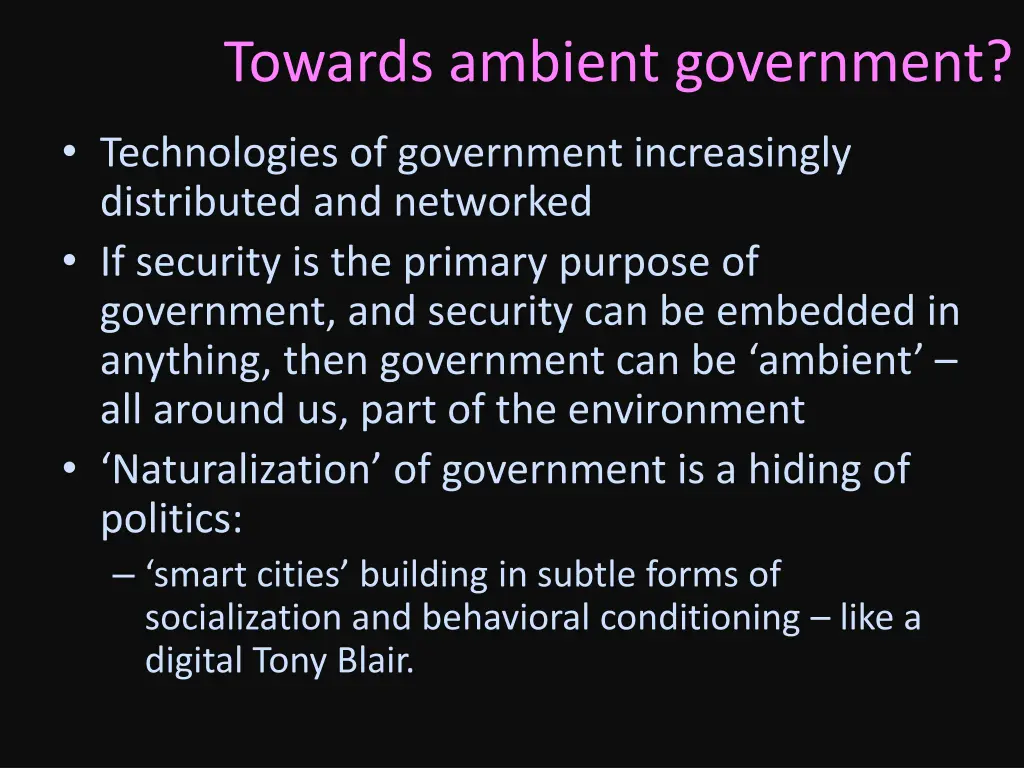 towards ambient government