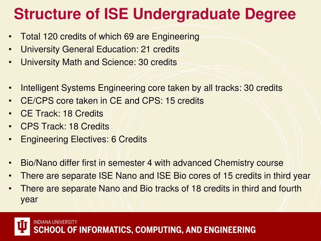 structure of ise undergraduate degree