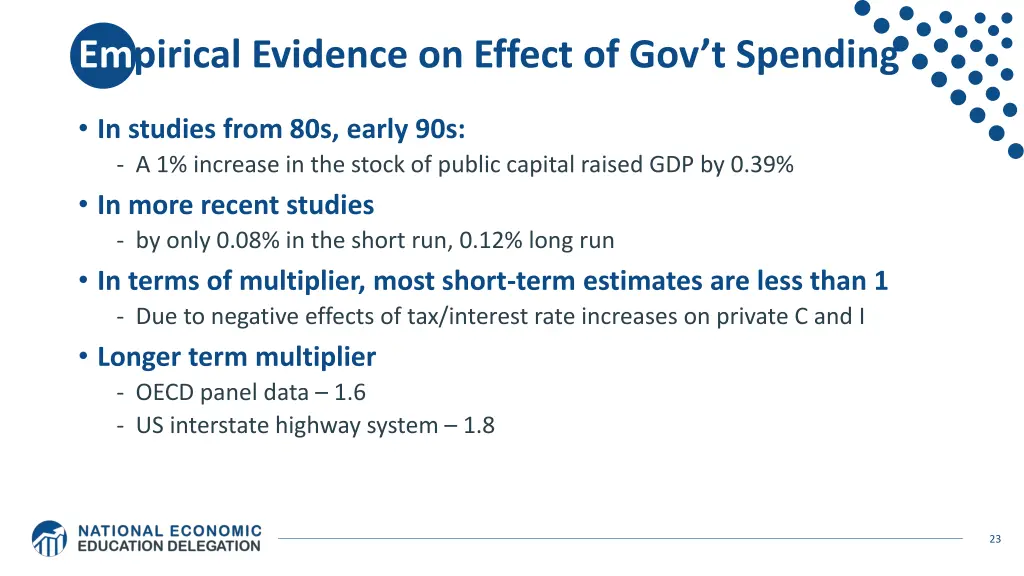 em pirical evidence on effect of gov t spending