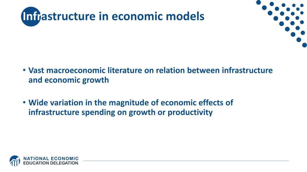 infrastructure in economic models