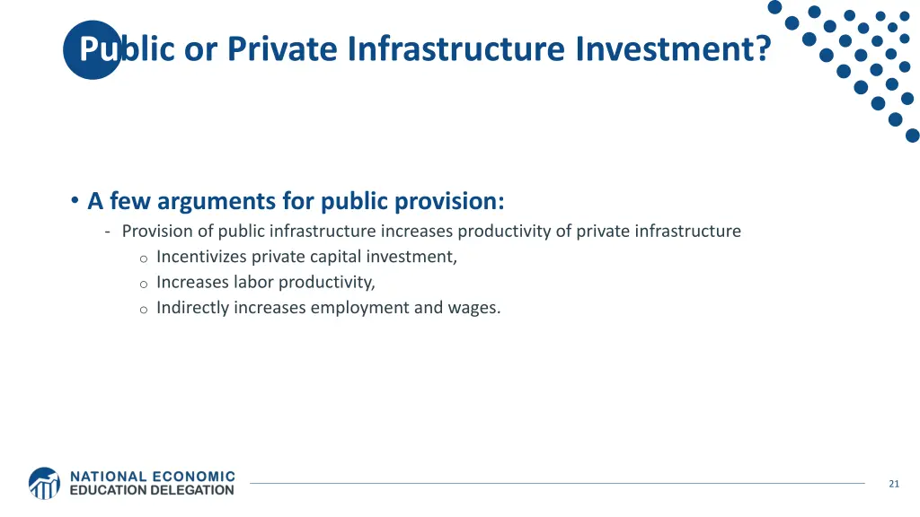 public or private infrastructure investment 1