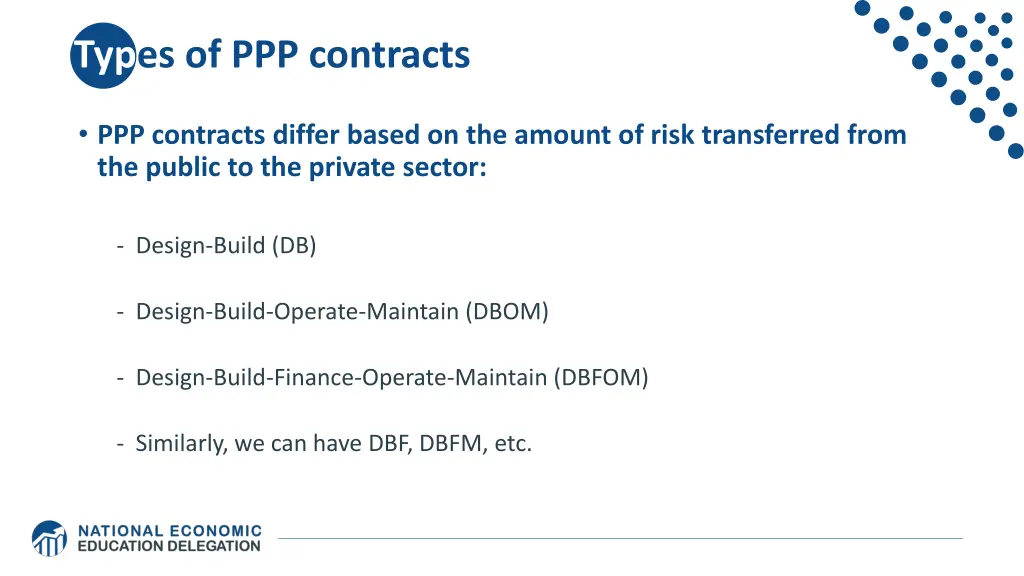 types of ppp contracts