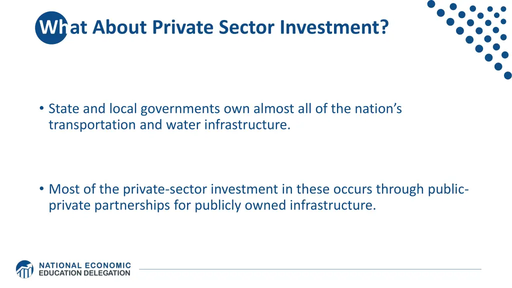 what about private sector investment