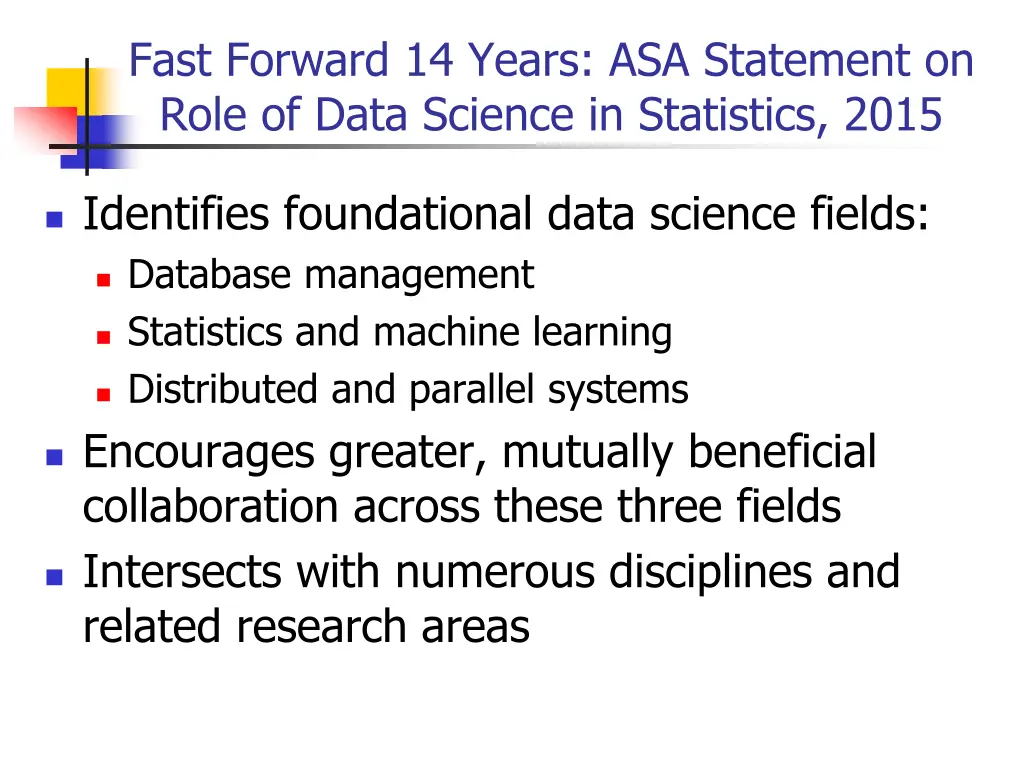 fast forward 14 years asa statement on role