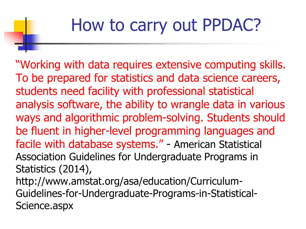 how to carry out ppdac 1