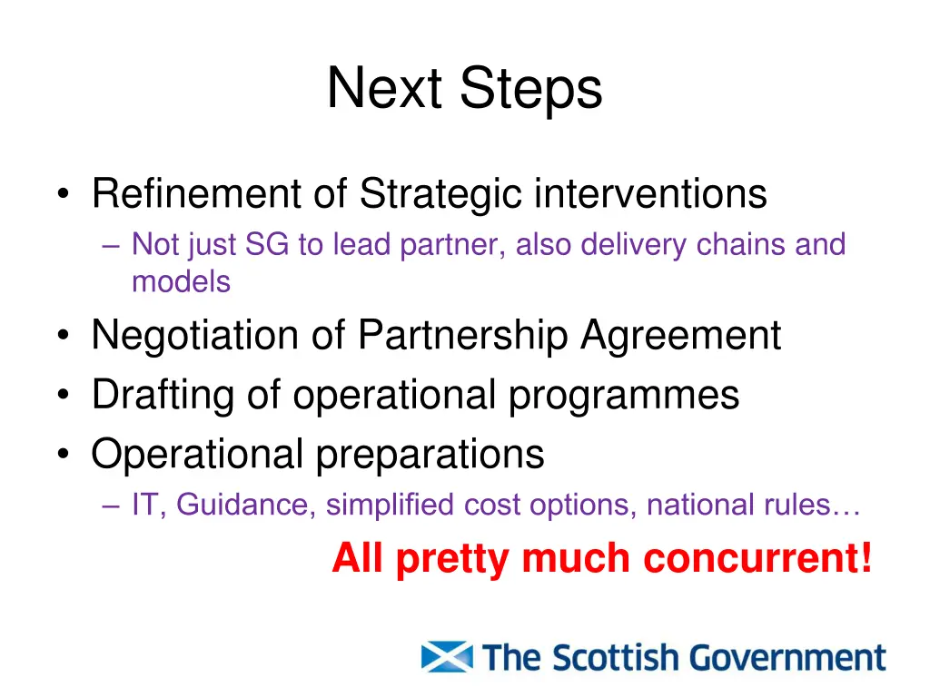 next steps