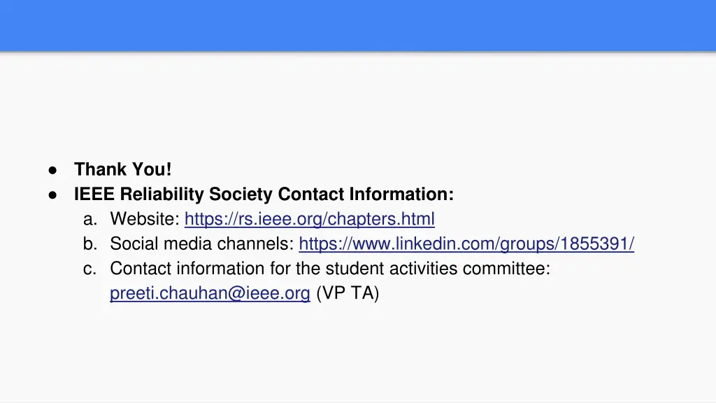 thank you ieee reliability society contact