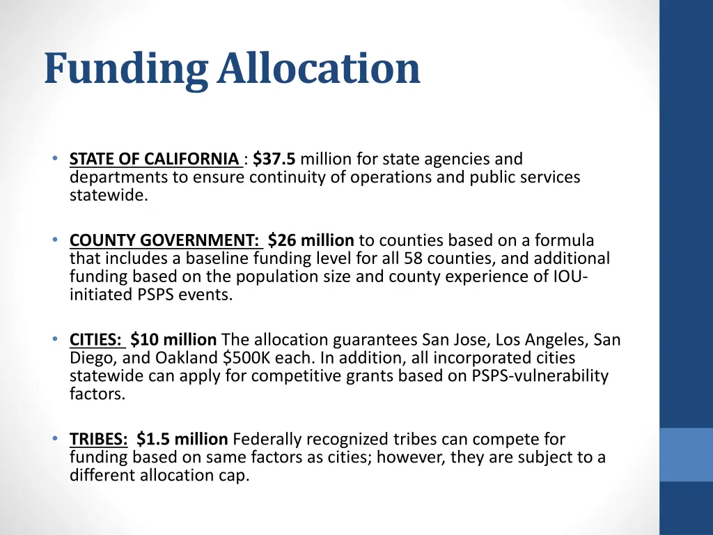 funding allocation