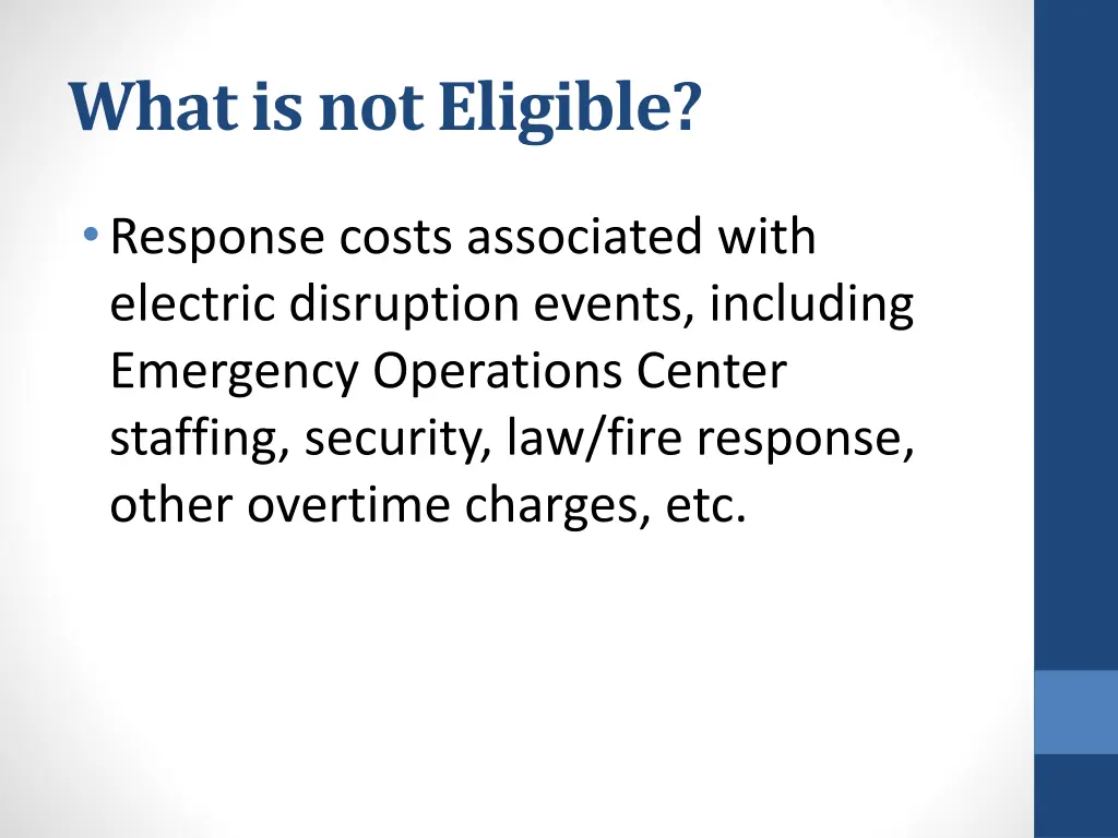 what is not eligible