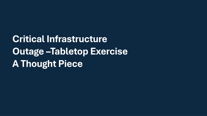 critical infrastructure outage tabletop exercise