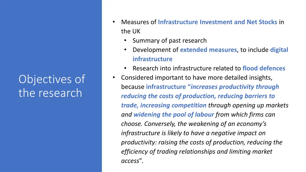 measures of infrastructure investment