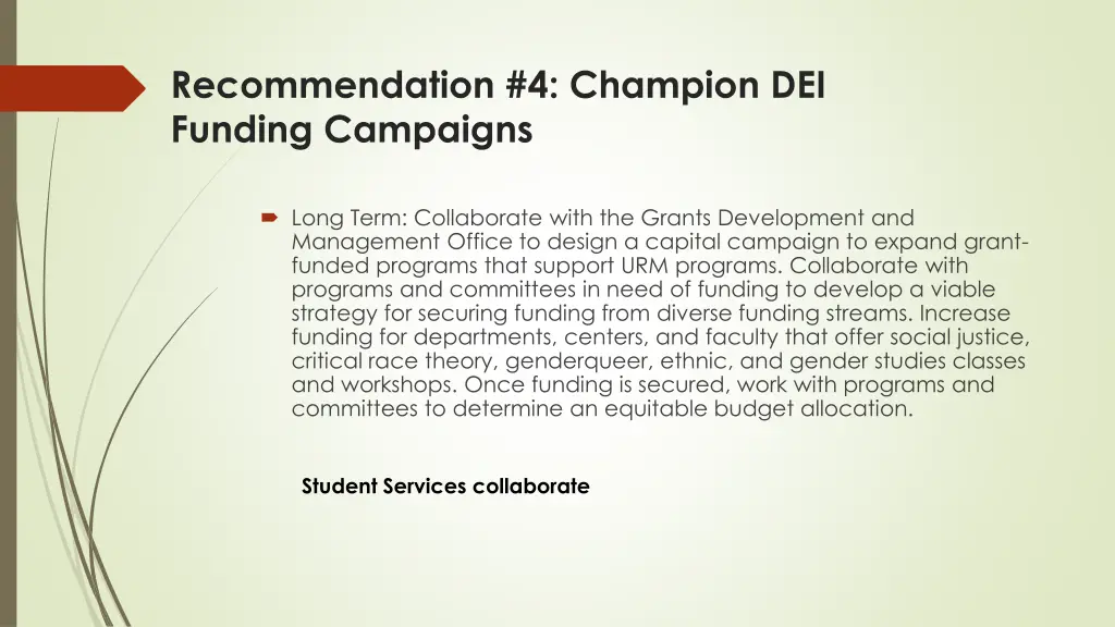 recommendation 4 champion dei funding campaigns