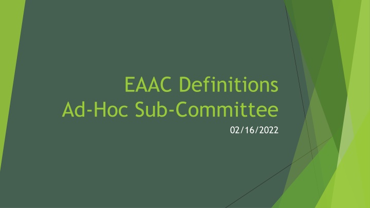 eaac definitions ad hoc sub committee