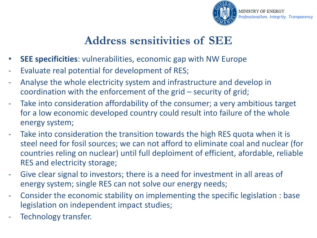 address sensitivities of see