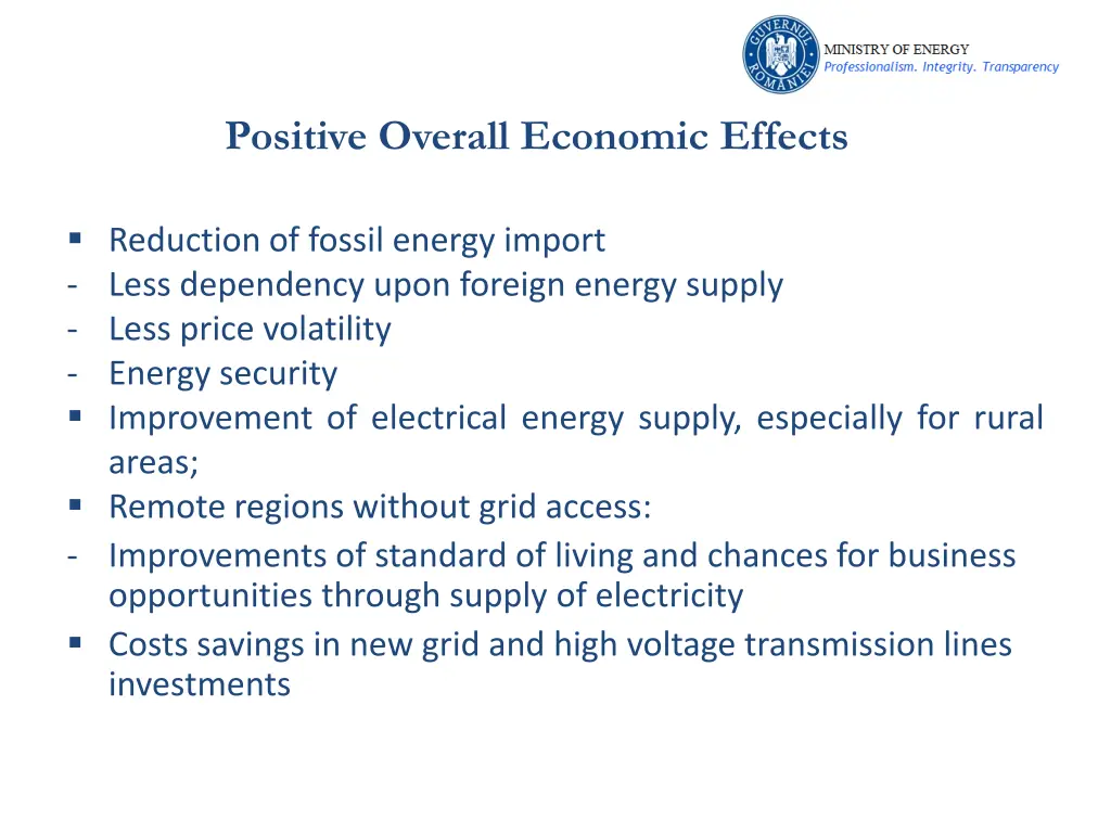 positive overall economic effects