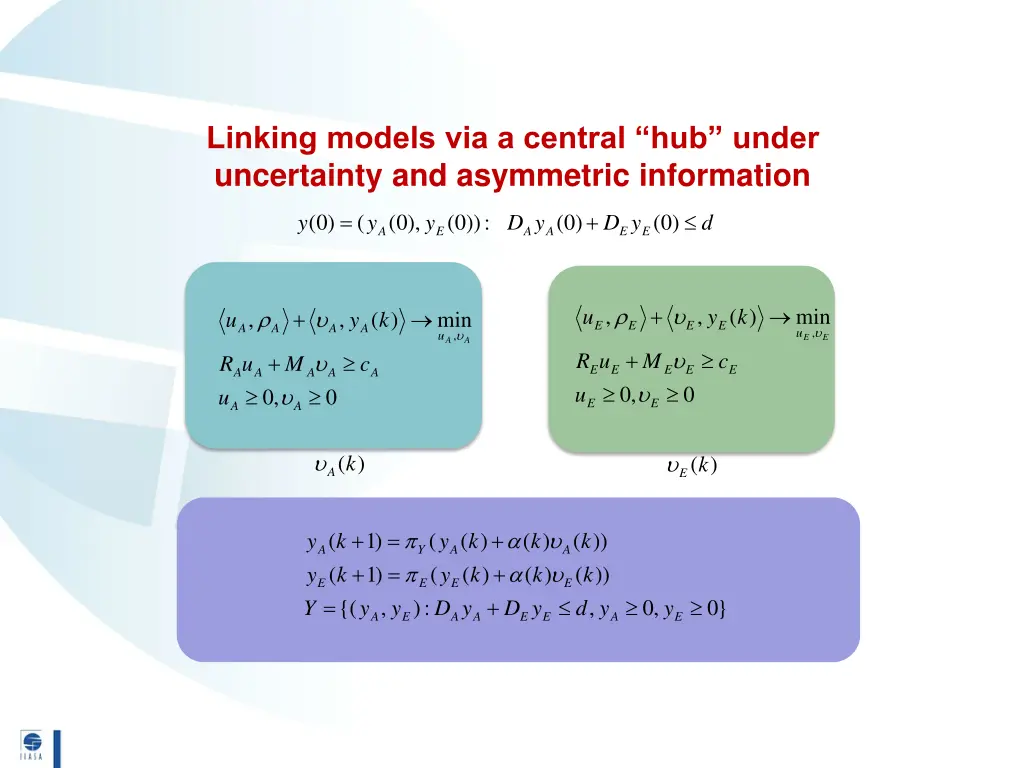 linking models via a central hub under