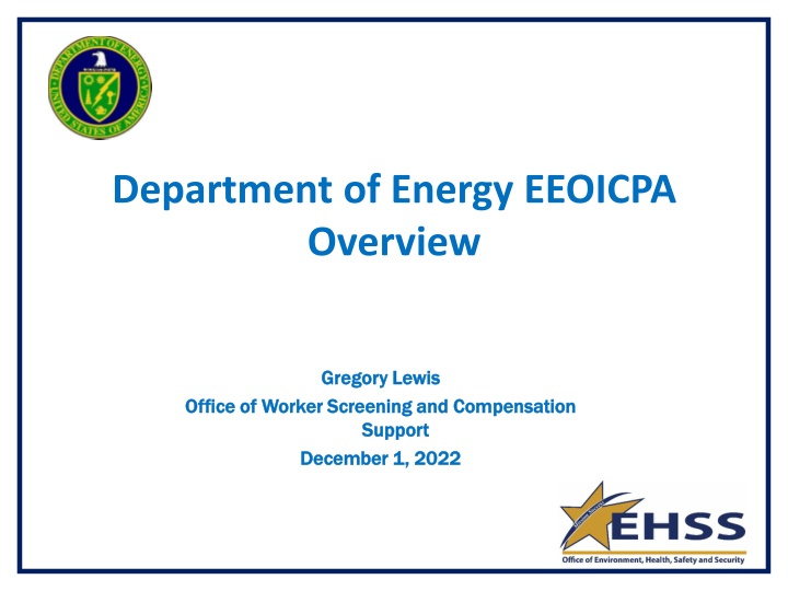 department of energy eeoicpa overview