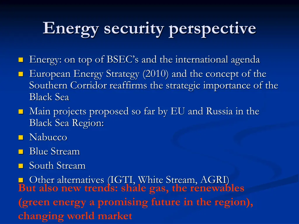 energy security perspective