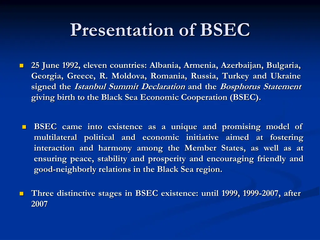 presentation of bsec