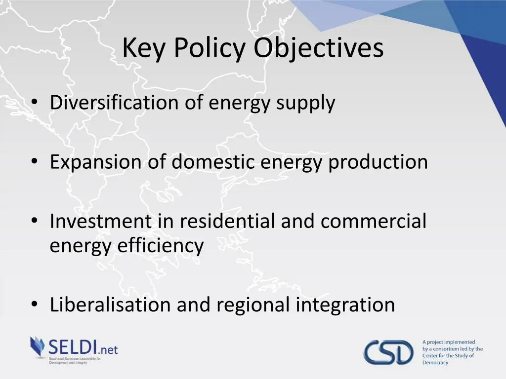 key policy objectives