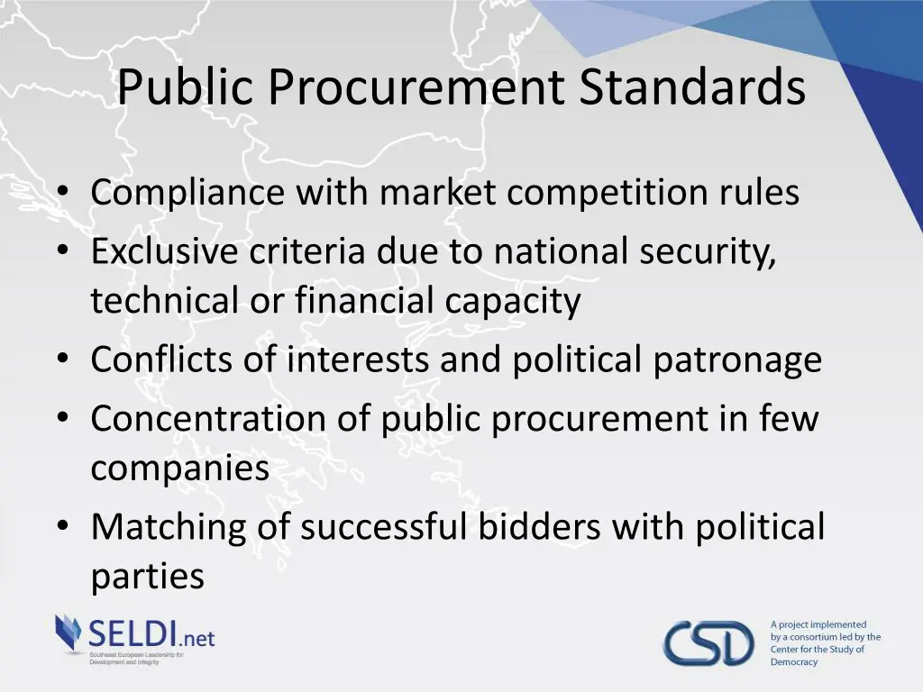 public procurement standards