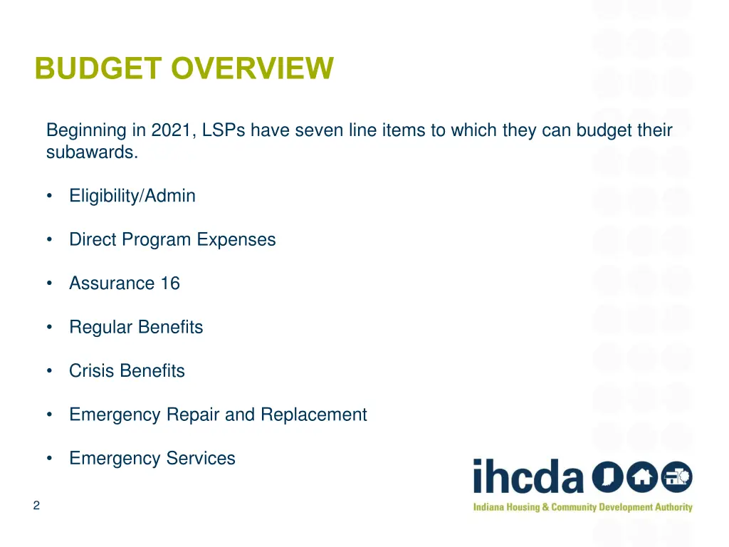 budget overview