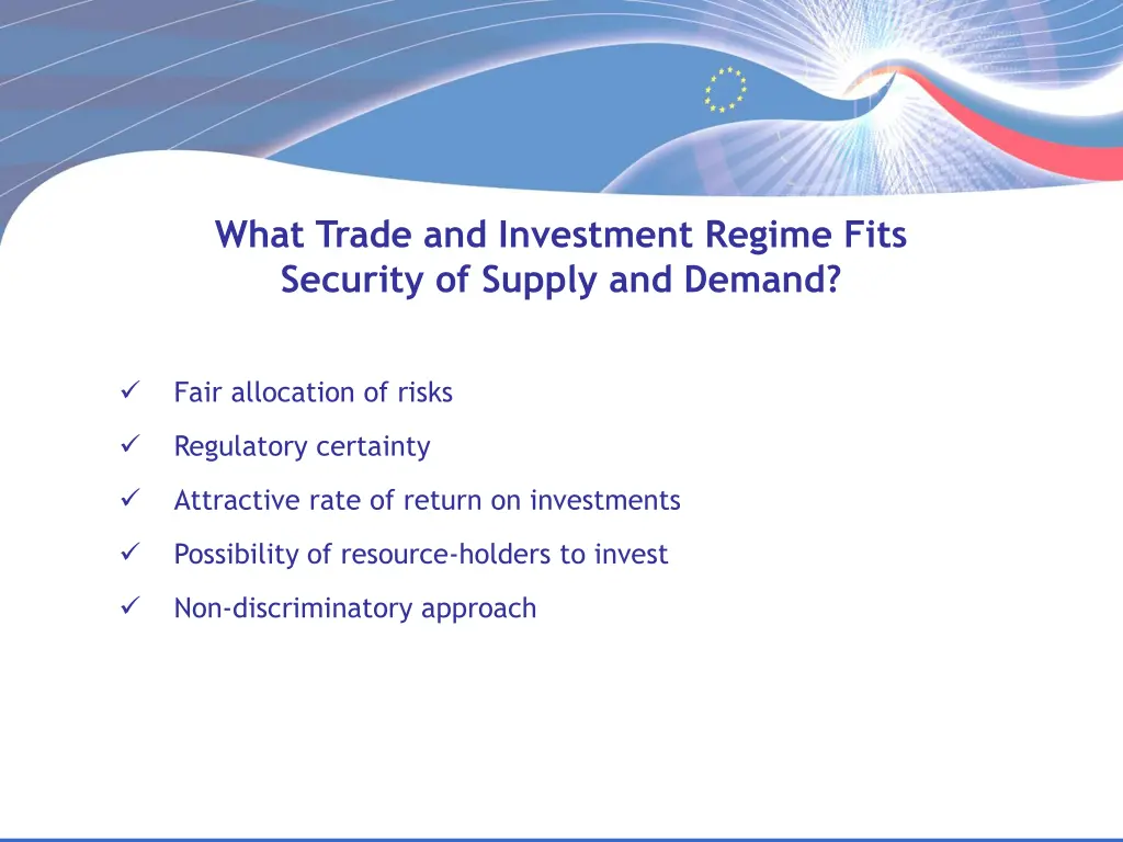 what trade and investment regime fits security